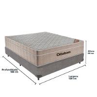Cama Box Cinza E Colchão Airtech Springpocket Molas Ensacadas Viúvo Ortobom - 3