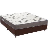 Cama Box Marrom E Colchão Light Espuma D33 Casal Ortobom - 1