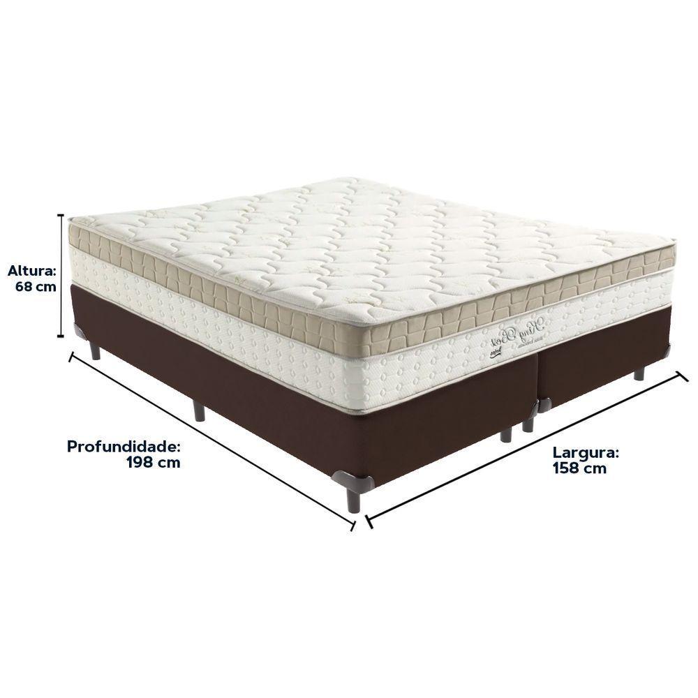 Cama Box Marrom E Colchão King Best Molas Ensacadas Queen 158x198x33 Anjos - 3