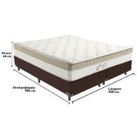 Cama Box Marrom E Colchão King Best Molas Ensacadas Queen 158x198x33 Anjos - 3