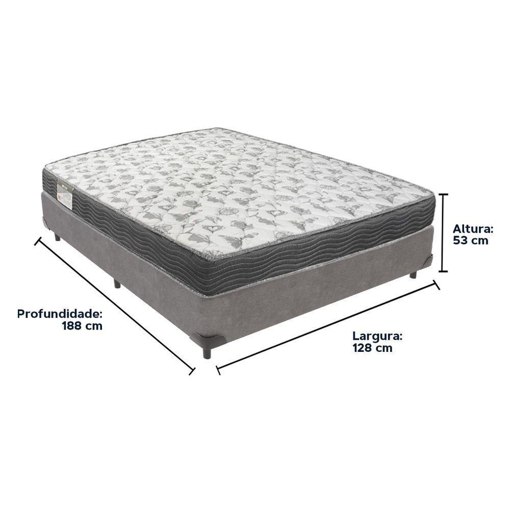 Cama Box Cinza E Colchão Iso100 Espuma D33 Viúvo Ortobom - 3