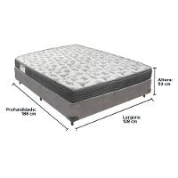 Cama Box Cinza E Colchão Iso100 Espuma D33 Viúvo Ortobom - 3