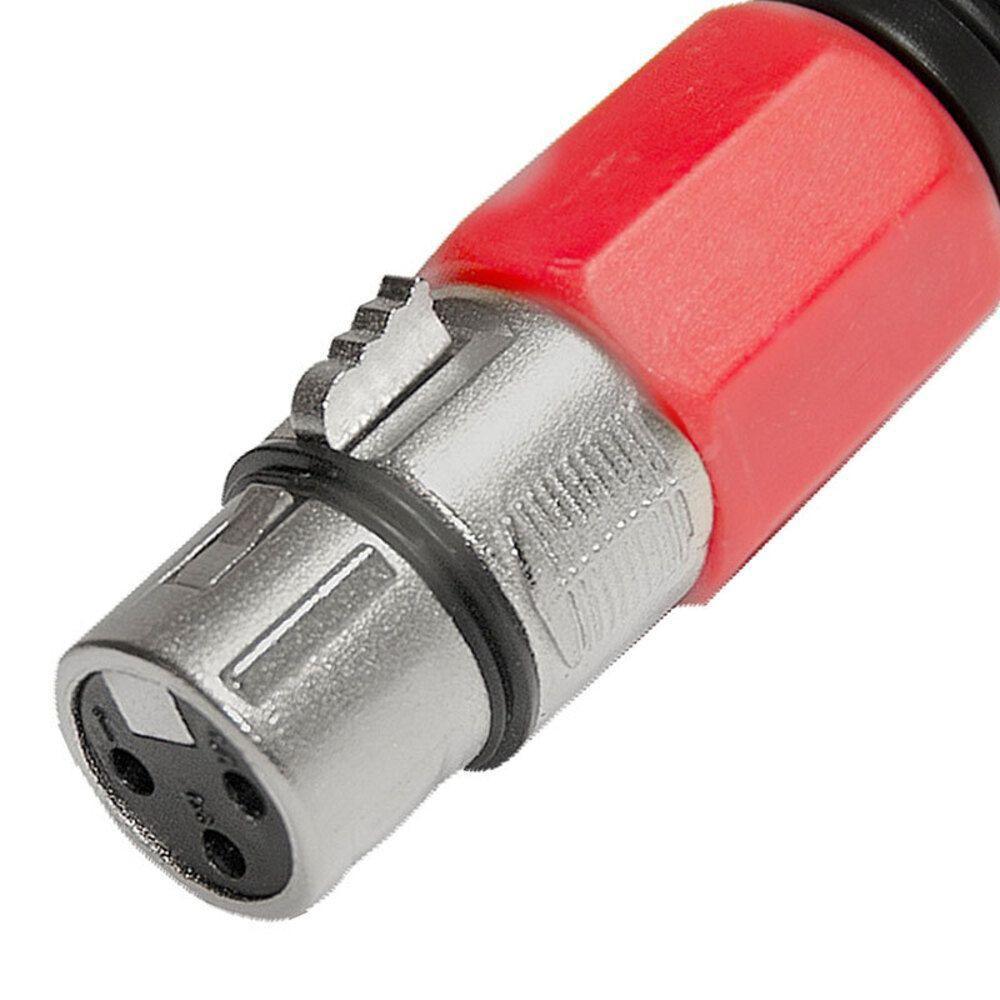 Conector Cannon De Microfone Femea Profissional Vermelho - 2