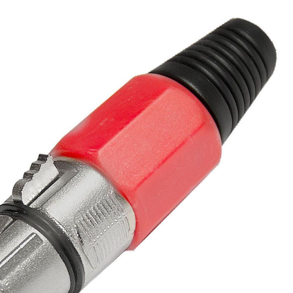 Conector Cannon De Microfone Femea Profissional Vermelho - 3