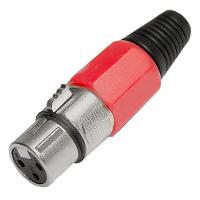 Conector Cannon De Microfone Femea Profissional Vermelho - 1