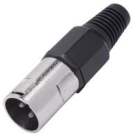 Conector Cannon De Microfone Macho Profissional Preto - 2
