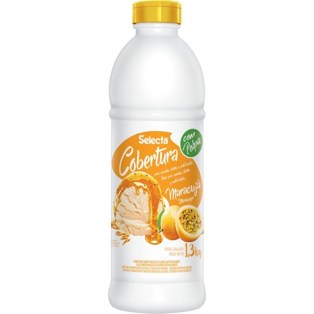 Cobertura Concentrado De Sorvete E Sobremesas Selecta 1,3kg - Maracujá Com Poupa - 1