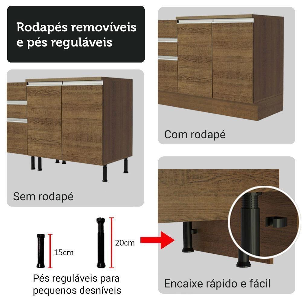 Armário De Cozinha Completa 340cm Rustic Glamy Madesa 01 Rustic - 9