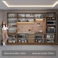 Armário De Cozinha Completa 340cm Rustic Glamy Madesa 01 Rustic