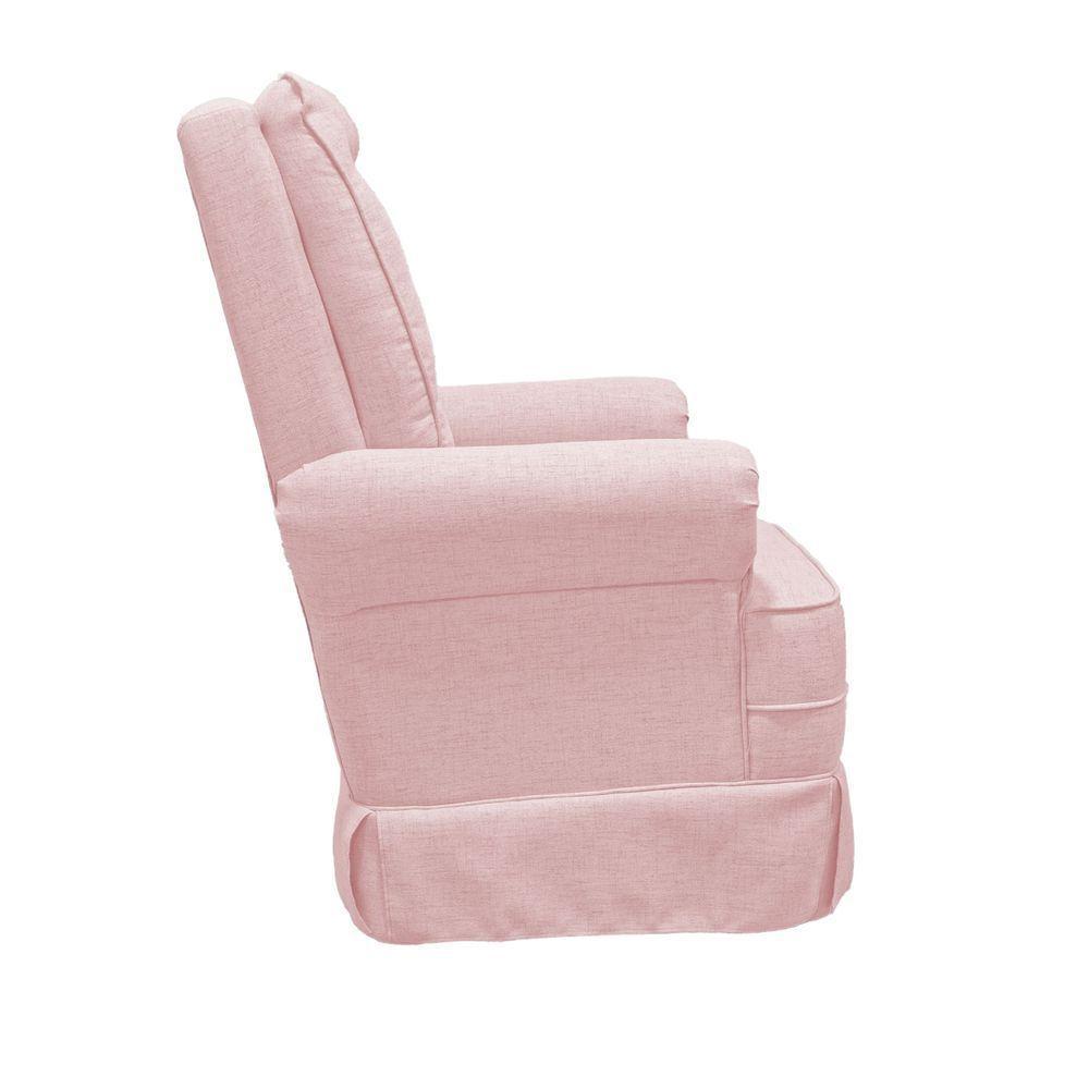 Poltrona De Amamentação Balanço Ellen Com Puff Veludo Velvet Rosê - 5