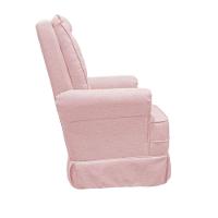 Poltrona De Amamentação Balanço Ellen Com Puff Linho Rose - 5