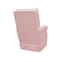 Poltrona De Amamentação Balanço Ellen Com Puff Linho Rose - 6