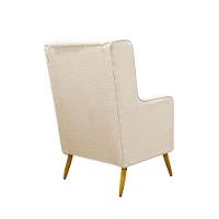 Poltrona De Amamentação Pé Palito Eduarda Com Puff Veludo Bege - 6