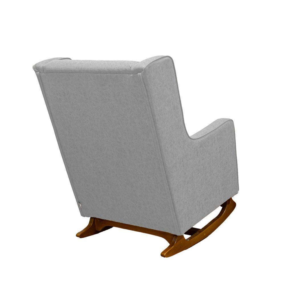 Poltrona De Amamentação Balanço Diana Com Puff Linho Cinza - 3