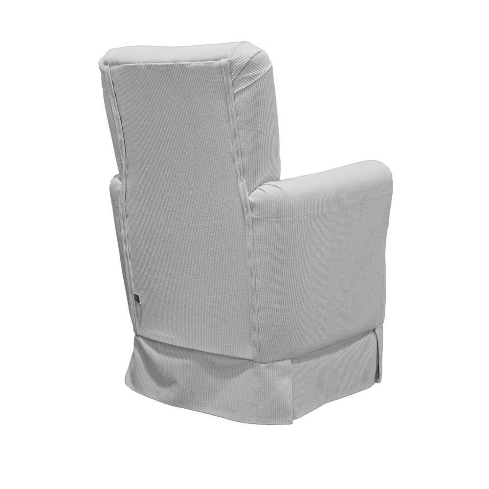 Poltrona De Amamentação Balanço Lis Com Puff Linho Cinza - 6