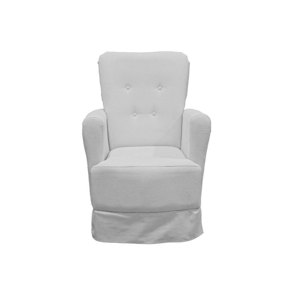 Poltrona De Amamentação Balanço Lis Com Puff Linho Cinza - 7