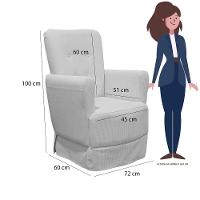 Poltrona De Amamentação Balanço Lis Com Puff Linho Cinza - 3