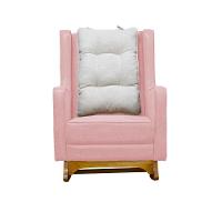 Poltrona De Amamentação Balanço Diana Com Puff Linho Rose