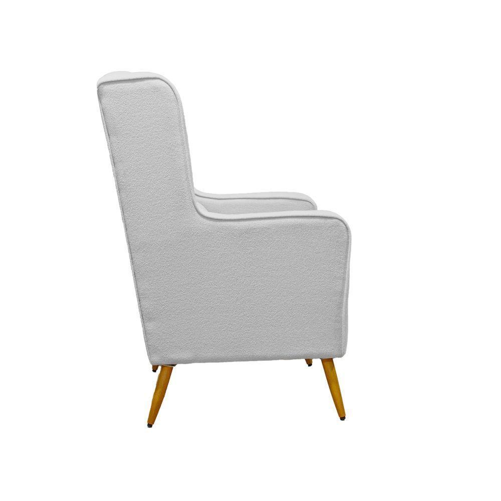 Poltrona De Amamentação Pé Palito Eduarda Com Puff Veludo Cinza - 5