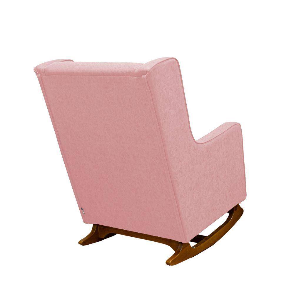 Poltrona De Amamentação Balanço Diana Com Puff Veludo Velvet Rose - 5