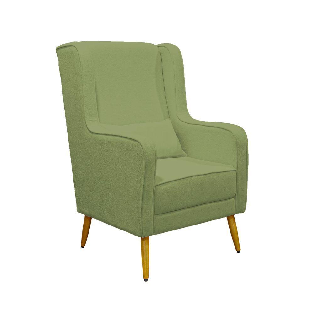 Poltrona De Amamentação Pé Palito Eduarda Com Puff boucle Verde - 1