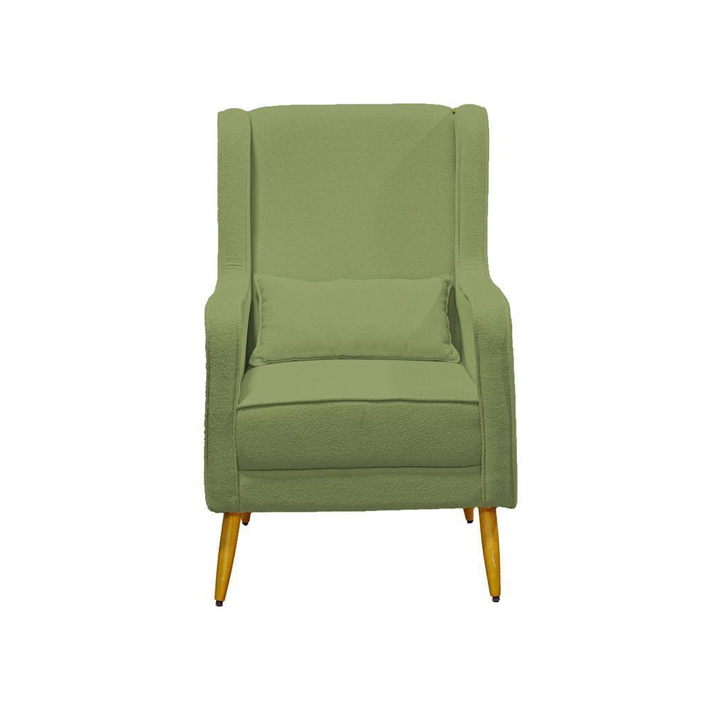 Poltrona De Amamentação Pé Palito Eduarda Com Puff boucle Verde - 3