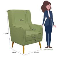 Poltrona De Amamentação Pé Palito Eduarda Com Puff boucle Verde - 2