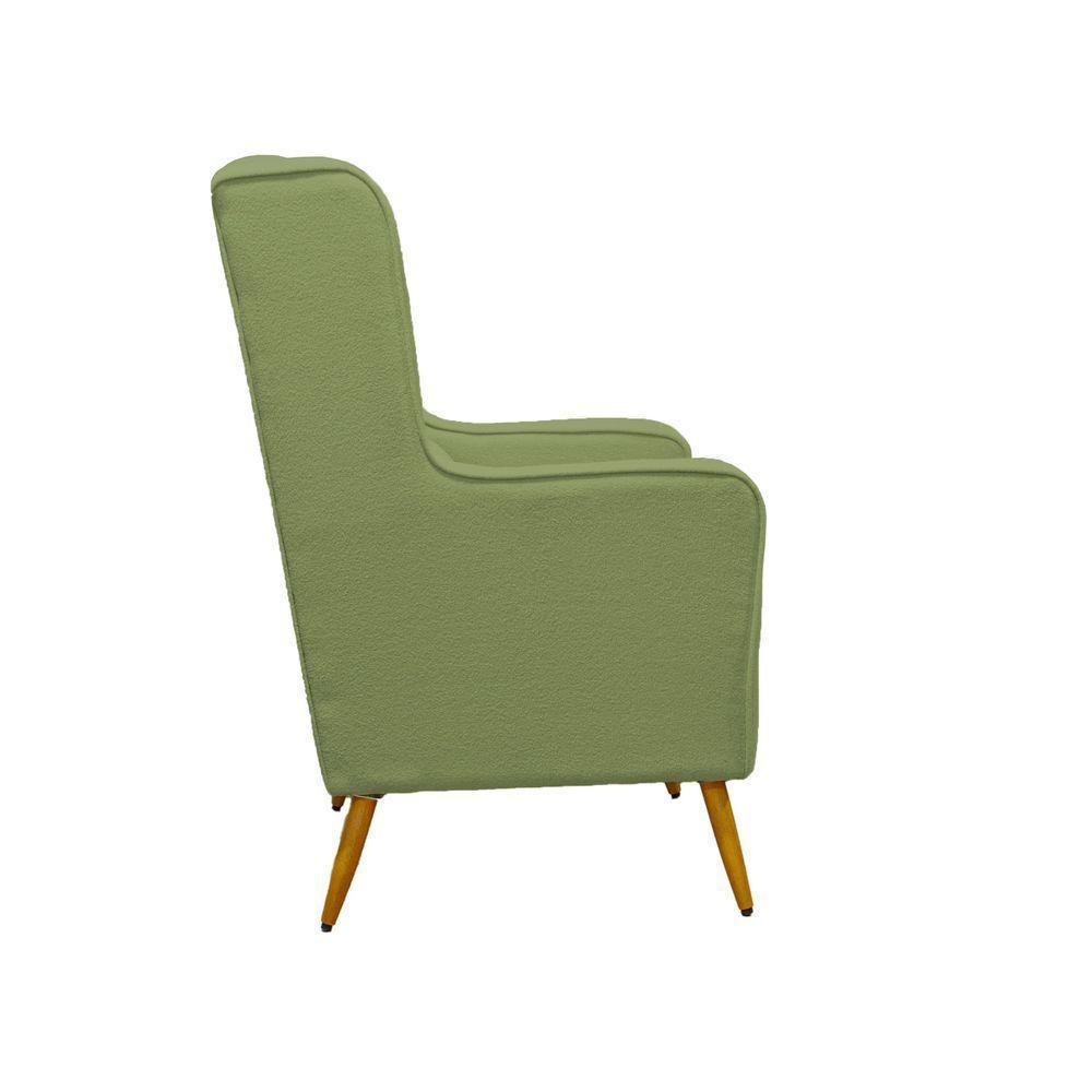 Poltrona De Amamentação Pé Palito Eduarda Com Puff Boucle Verde - 5