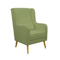 Poltrona De Amamentação Pé Palito Eduarda Com Puff Boucle Verde - 1