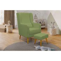 Poltrona De Amamentação Pé Palito Eduarda Com Puff Boucle Verde - 2