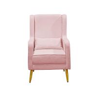 Poltrona De Amamentação Pé Palito Eduarda Com Puff Veludo Velvet Rose