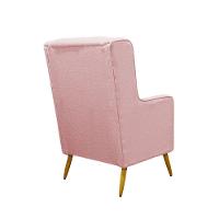 Poltrona De Amamentação Pé Palito Eduarda Com Puff Veludo Velvet Rose - 6