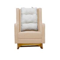 Poltrona De Amamentação Balanço Diana Com Puff Veludo Bege - 5