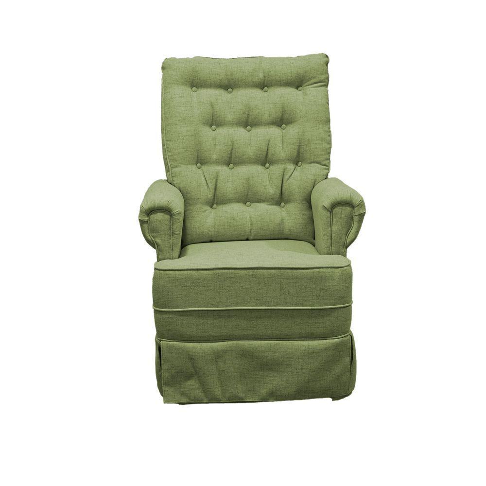 Poltrona De Amamentação Balanço Ellen Com Puff Boucle Verde - 4