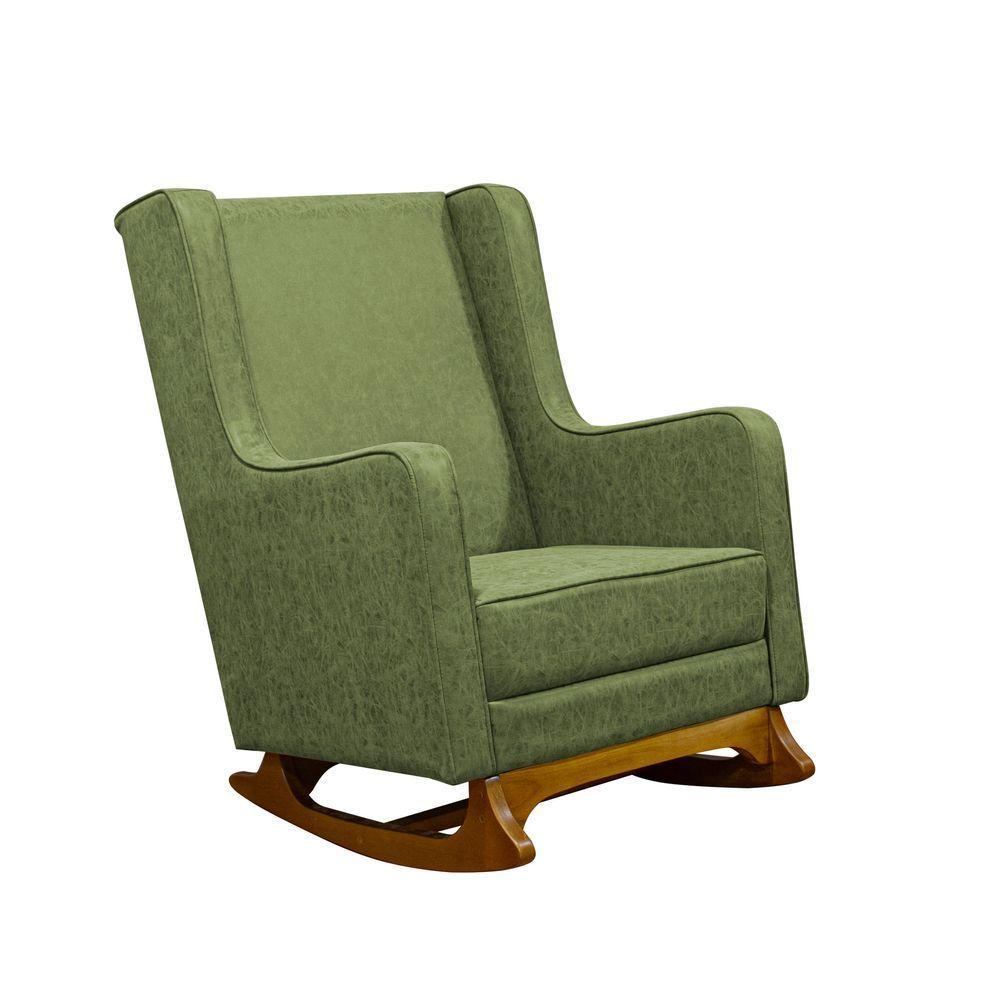 Poltrona De Amamentação Balanço Diana Com Puff boucle Verde - 1