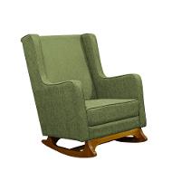 Poltrona De Amamentação Balanço Diana Com Puff boucle Verde - 1