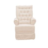 Poltrona De Amamentação Balanço Ellen Com Puff Veludo Bege - 6