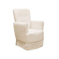 Poltrona De Amamentação Balanço Lis Com Puff Linho Bege - 2