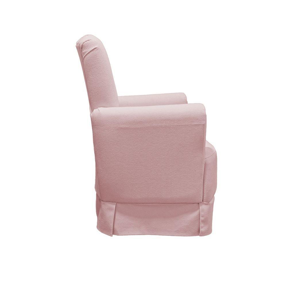 Poltrona De Amamentação Balanço Lis Com Puff Veludo Velvet Rose - 5