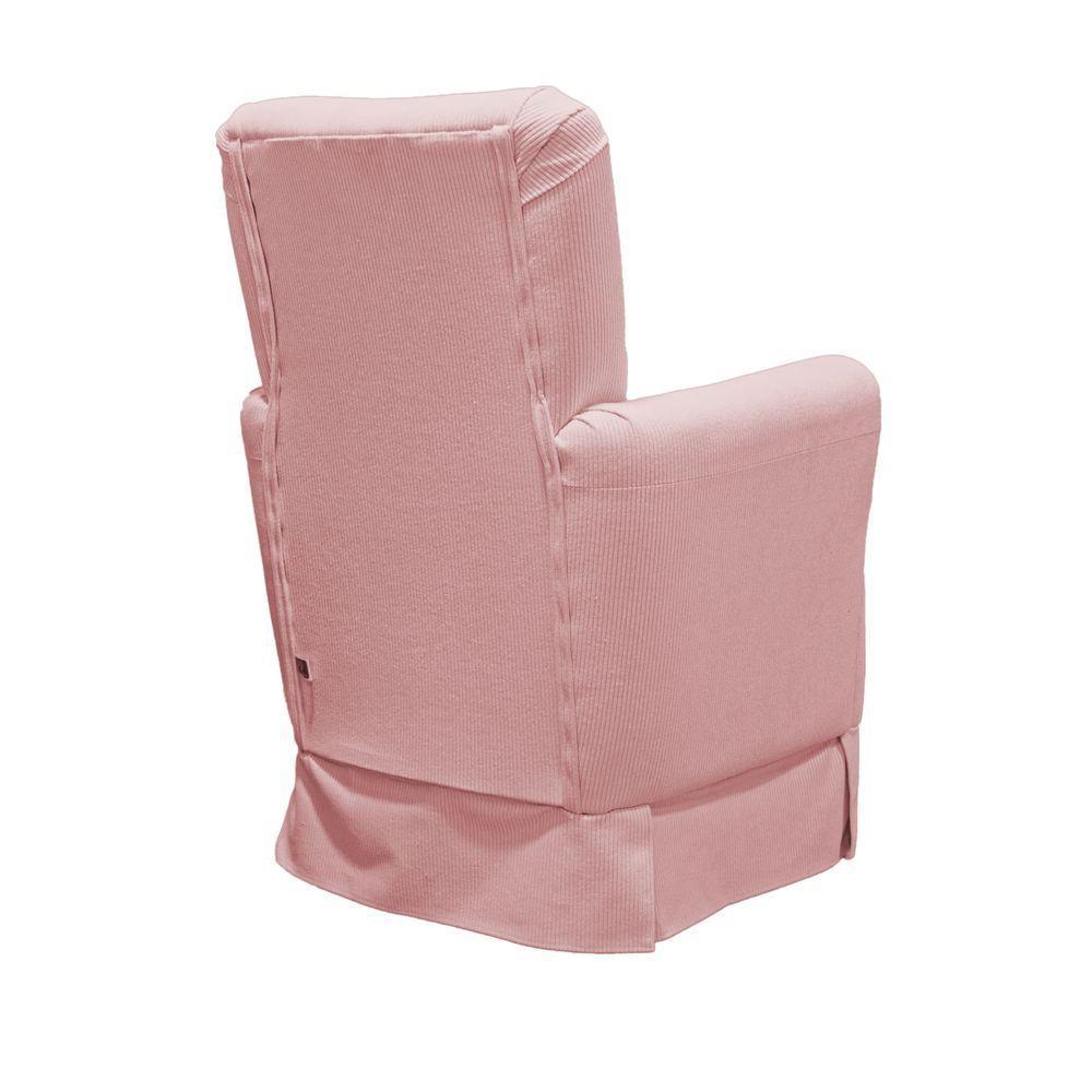 Poltrona De Amamentação Balanço Lis Com Puff Veludo Velvet Rose - 6