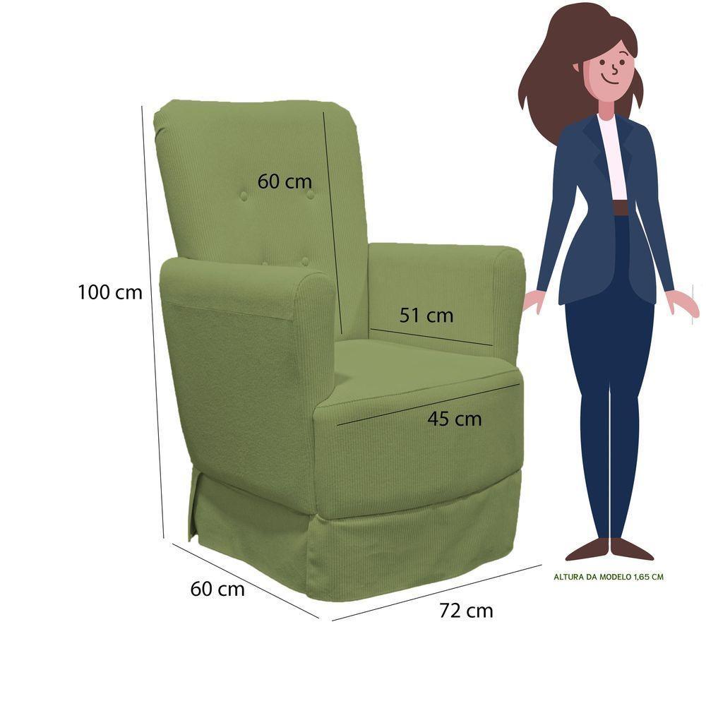 Poltrona De Amamentação Balanço Lis Com Puff Boucle Verde - 3