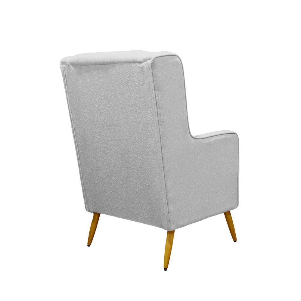 Poltrona De Amamentação Pé Palito Eduarda Com Puff Linho Cinza - 3