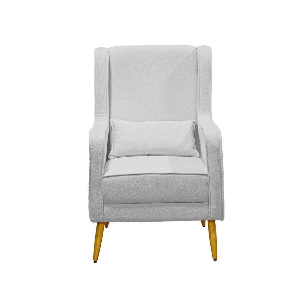 Poltrona De Amamentação Pé Palito Eduarda Com Puff Linho Cinza - 5