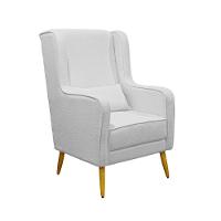 Poltrona De Amamentação Pé Palito Eduarda Com Puff Linho Cinza - 2