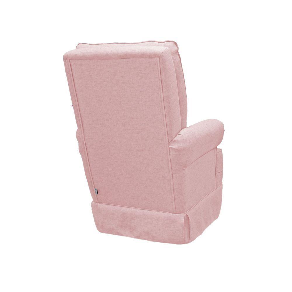 Poltrona De Amamentação Balanço Ellen Com Puff Veludo Velvet Rose - 6