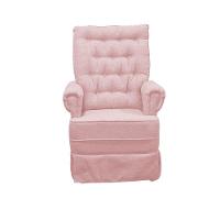 Poltrona De Amamentação Balanço Ellen Com Puff Veludo Velvet Rose - 7