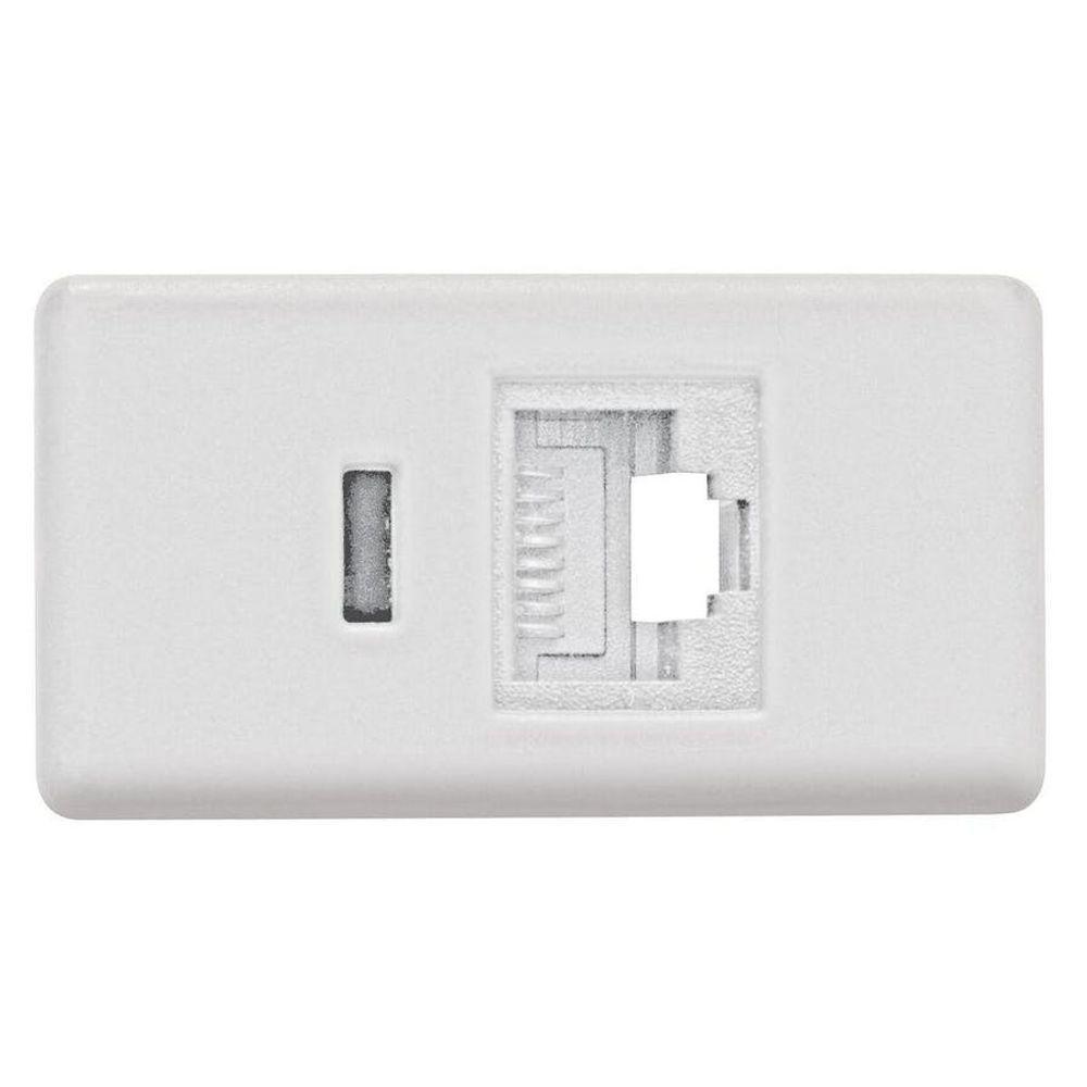 Módulo Tomada De Transmissão De Dados Rj 45 Cat 6 Branco - Tramontina - 1