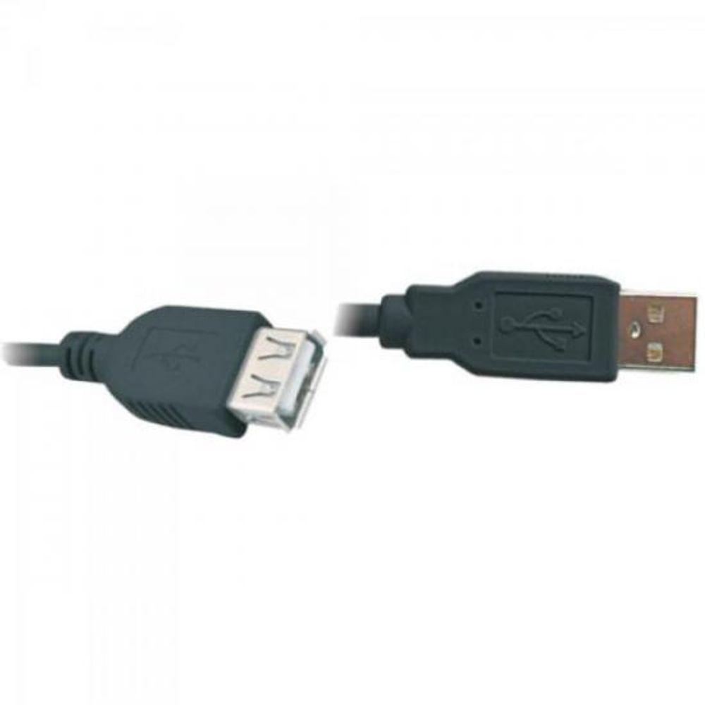 Cabo Usb2.0 A Macho + A Femea 1,8 Metros Preto Plus Cable - 1