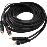 Cabo 2 Rca Macho X 2 Rca Macho Com Fio Terra 5m Cbrc0012 Preto Storm - 1