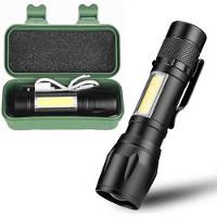 Mini Lanterna Led Tática Potente 3 Modos Recarregável Camping Lampião Preto - 1